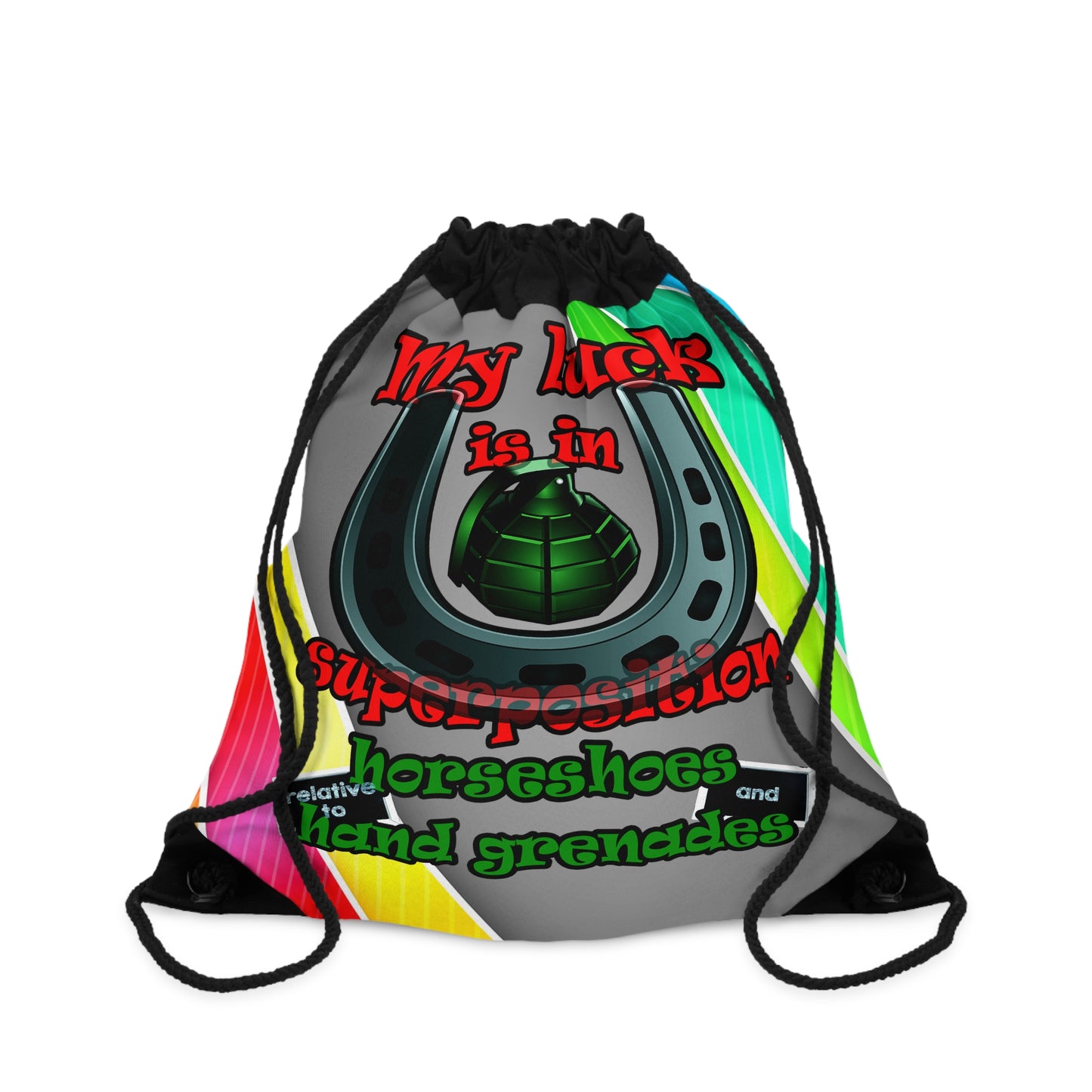 my luck - Drawstring Bag (rainbow split)