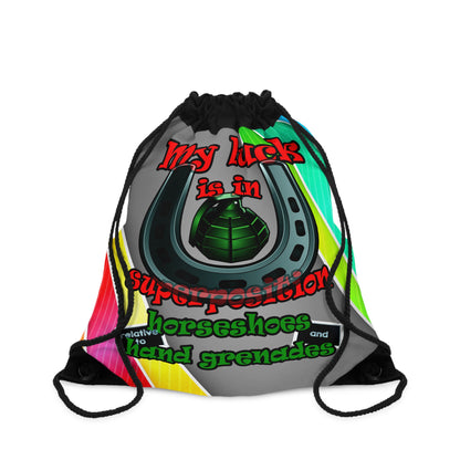 my luck - Drawstring Bag (rainbow split)