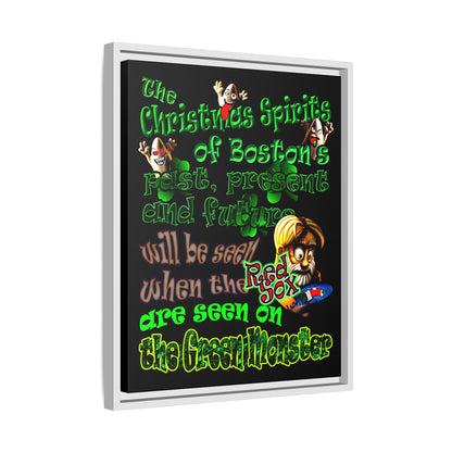 christmas spirits of boston - framed canvas art (black)