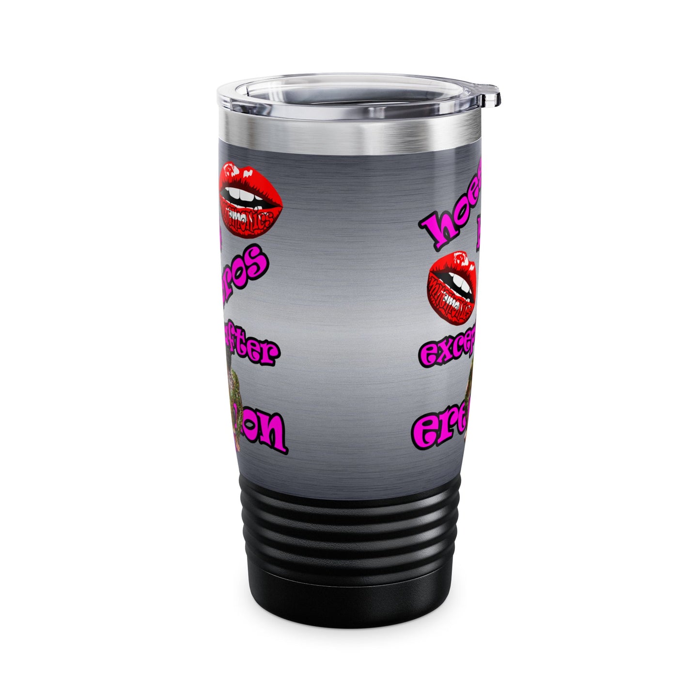 hoes b4 bros - Ringneck Tumbler, 20oz (brushed nickel)