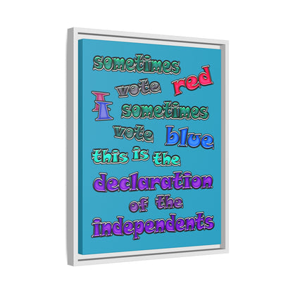 declaration of the independents - framed canvas art (turquoise)