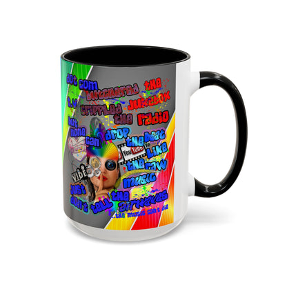 drop the beat - Accent Mug (rainbow split)