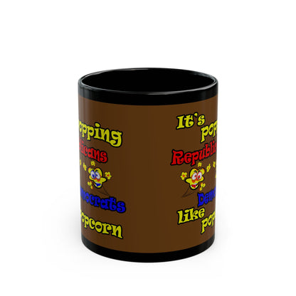 popping like popcorn - Black Mug (brown)