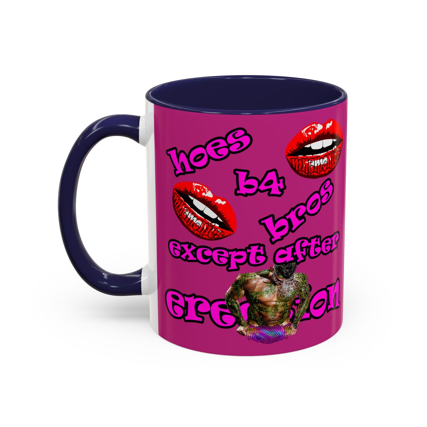 hoes b4 bros - Accent Mug (pink)