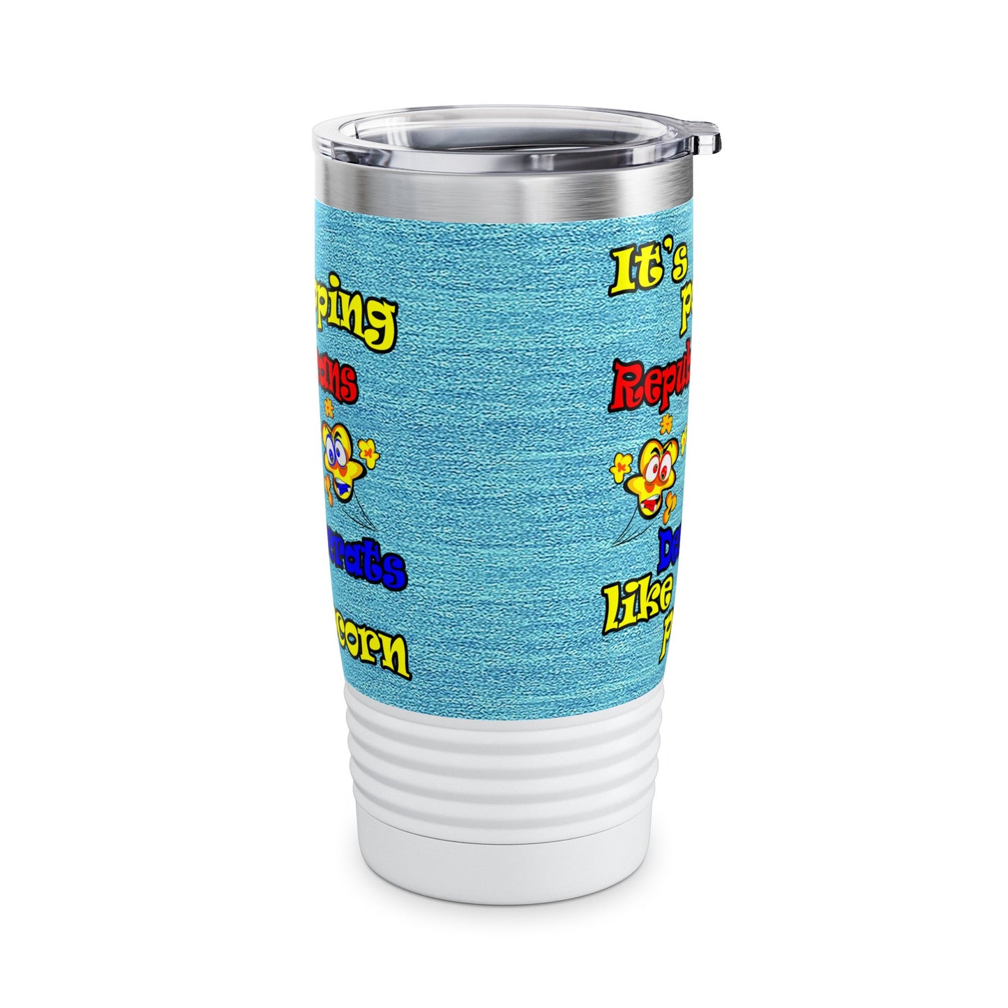 popping like popcorn - Ringneck Tumbler, 20oz (faded blue)