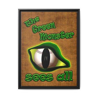 green monster - framed canvas art (brown papyrus)