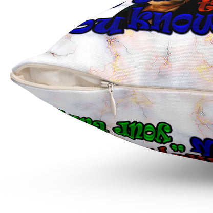 high noon - Spun Polyester Square Pillow - (white marble)