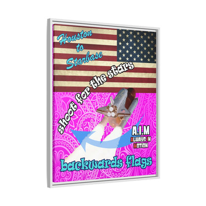 shoot for the stars - framed canvas art (pink swirl)