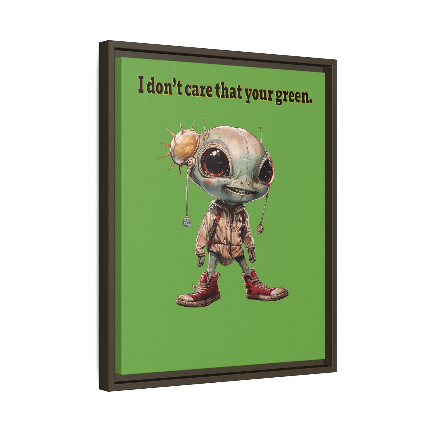 I don't care that your green - framed canvas art (green)