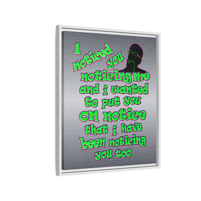 noticed you noticing - framed canvas art (brushed nickel)