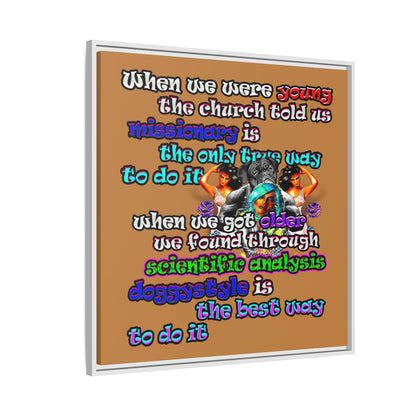 doggystyle - framed canvas art (light brown)