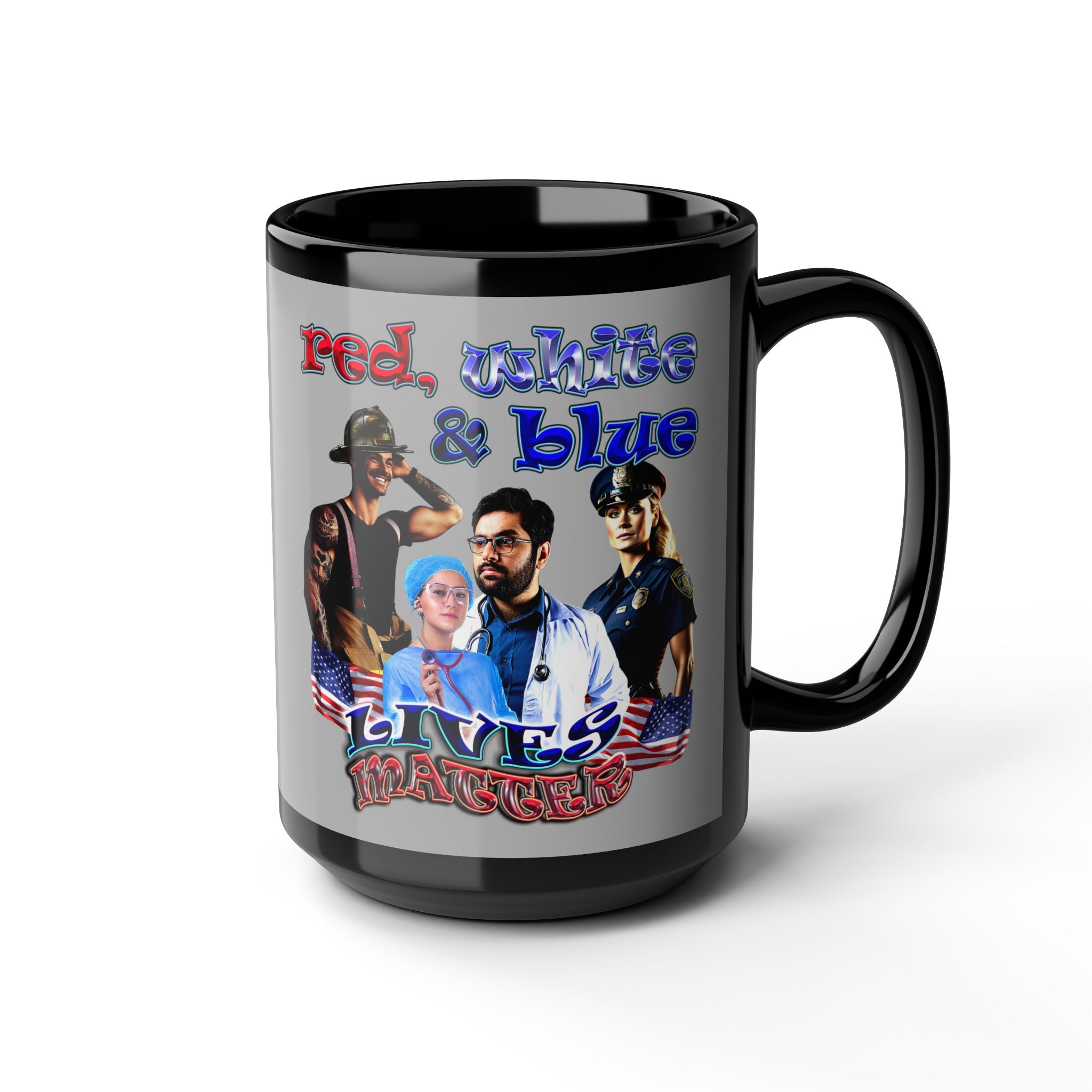 rw&b lives matter - Black Mug (light grey)