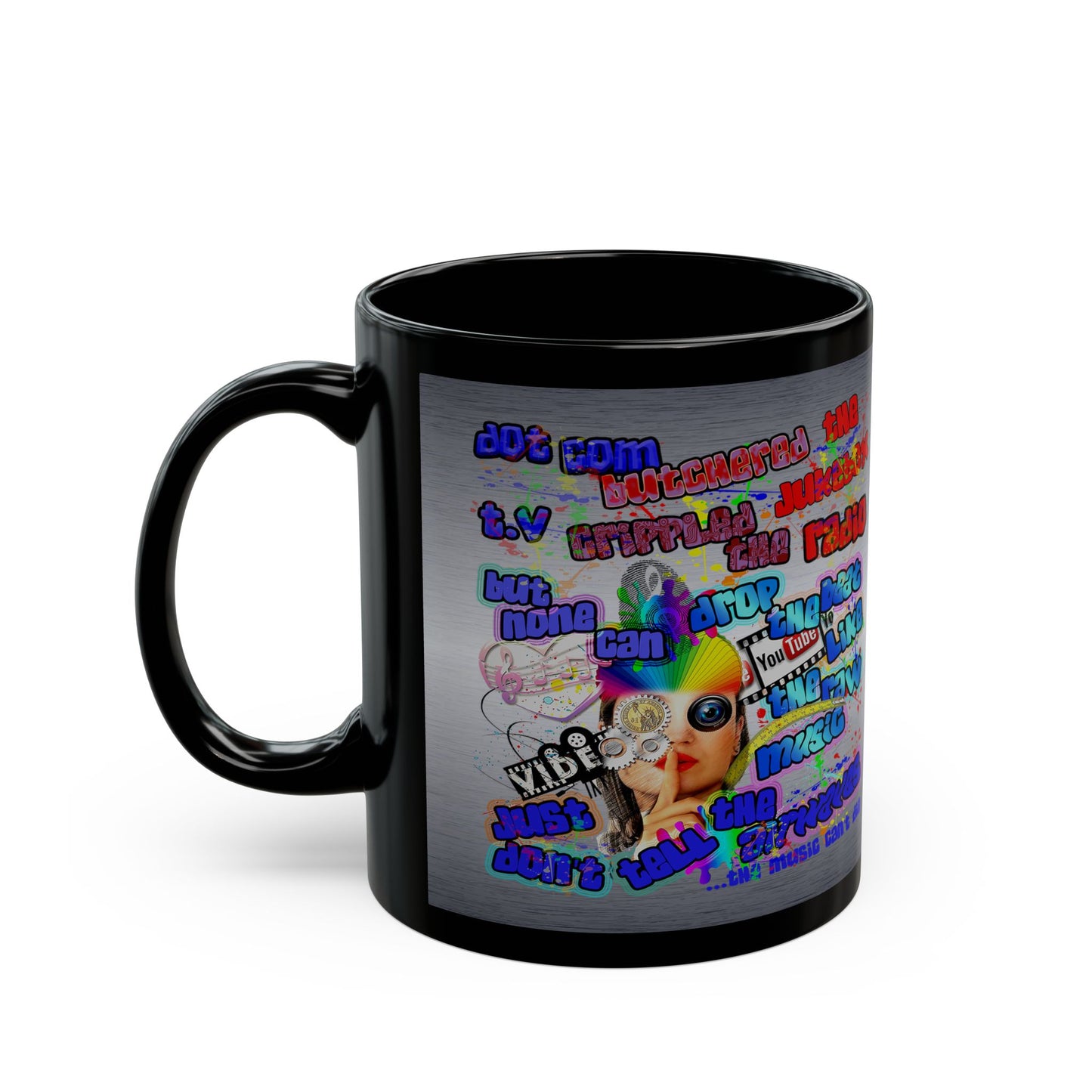 drop the beat - Black Mug (brushed nickel)