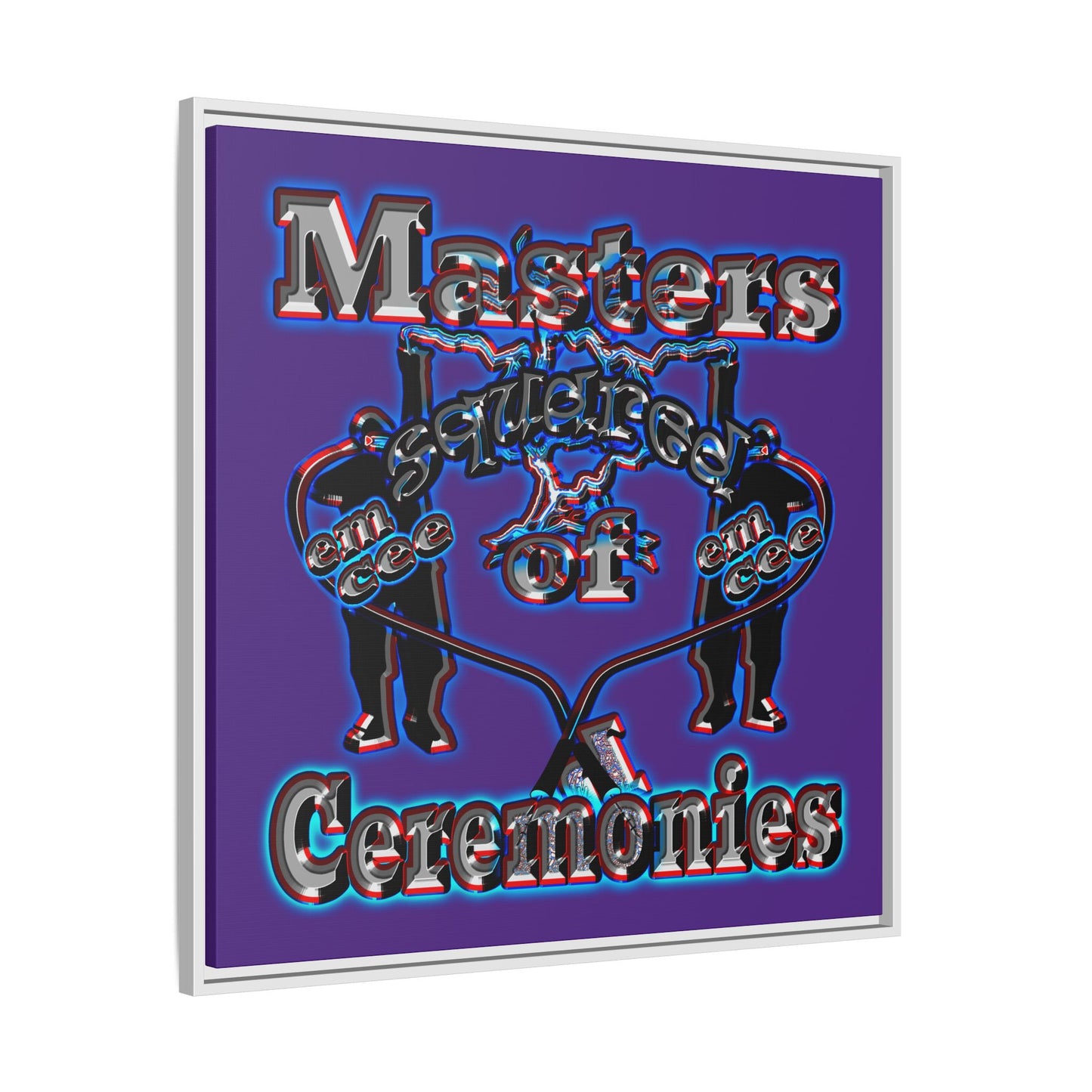 em cee squared - framed canvas art (purple)