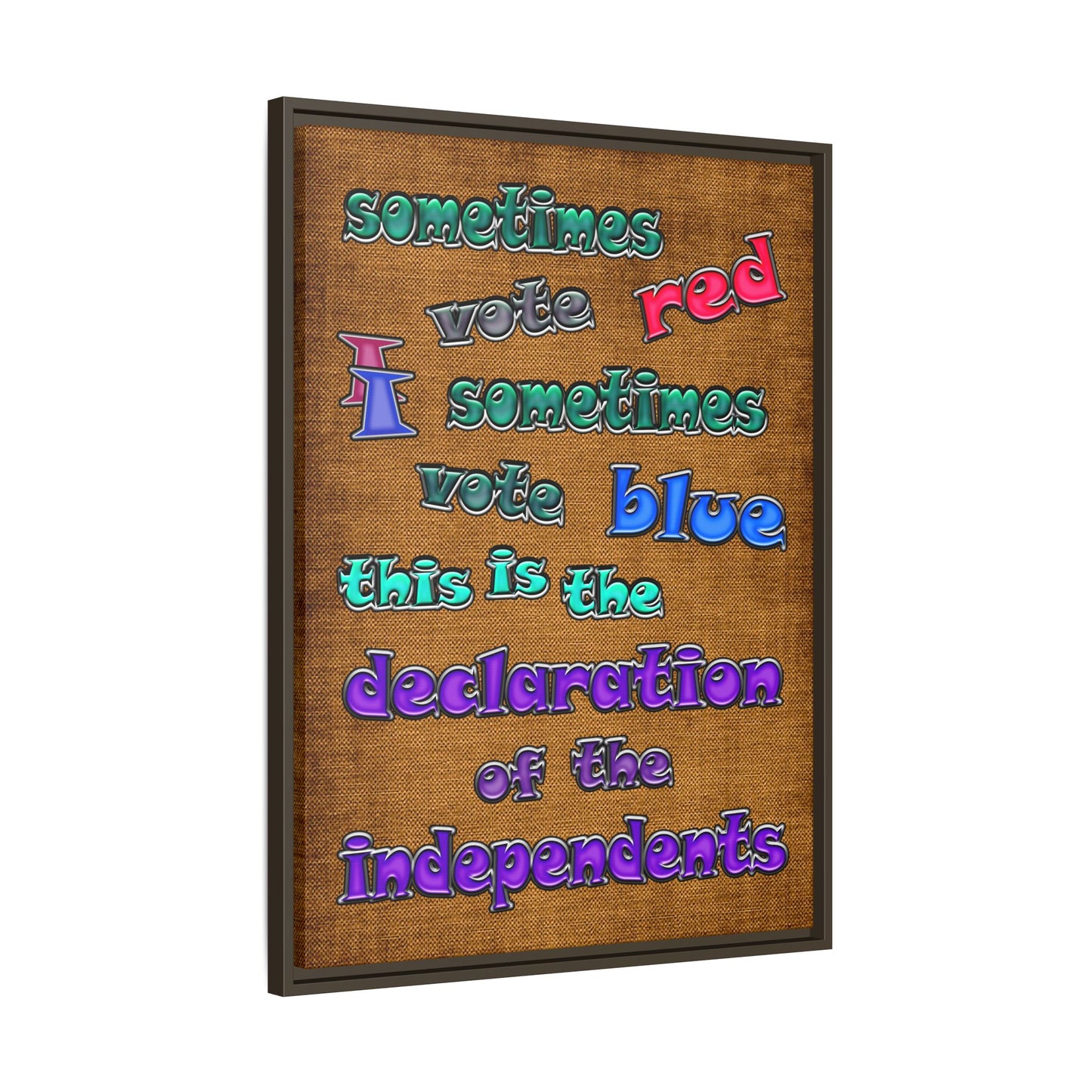 declaration of the independents - framed canvas art (brown papyrus)