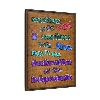 declaration of the independents - framed canvas art (brown papyrus)