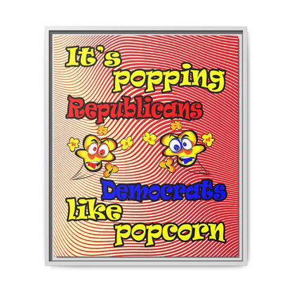 popping like popcorn - framed canvas art (yellow-orange wave)
