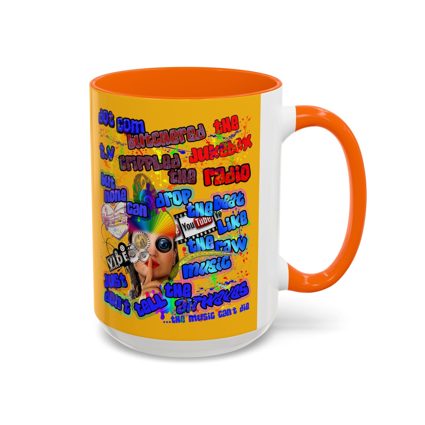 drop the beat - Accent Mug (yellow)