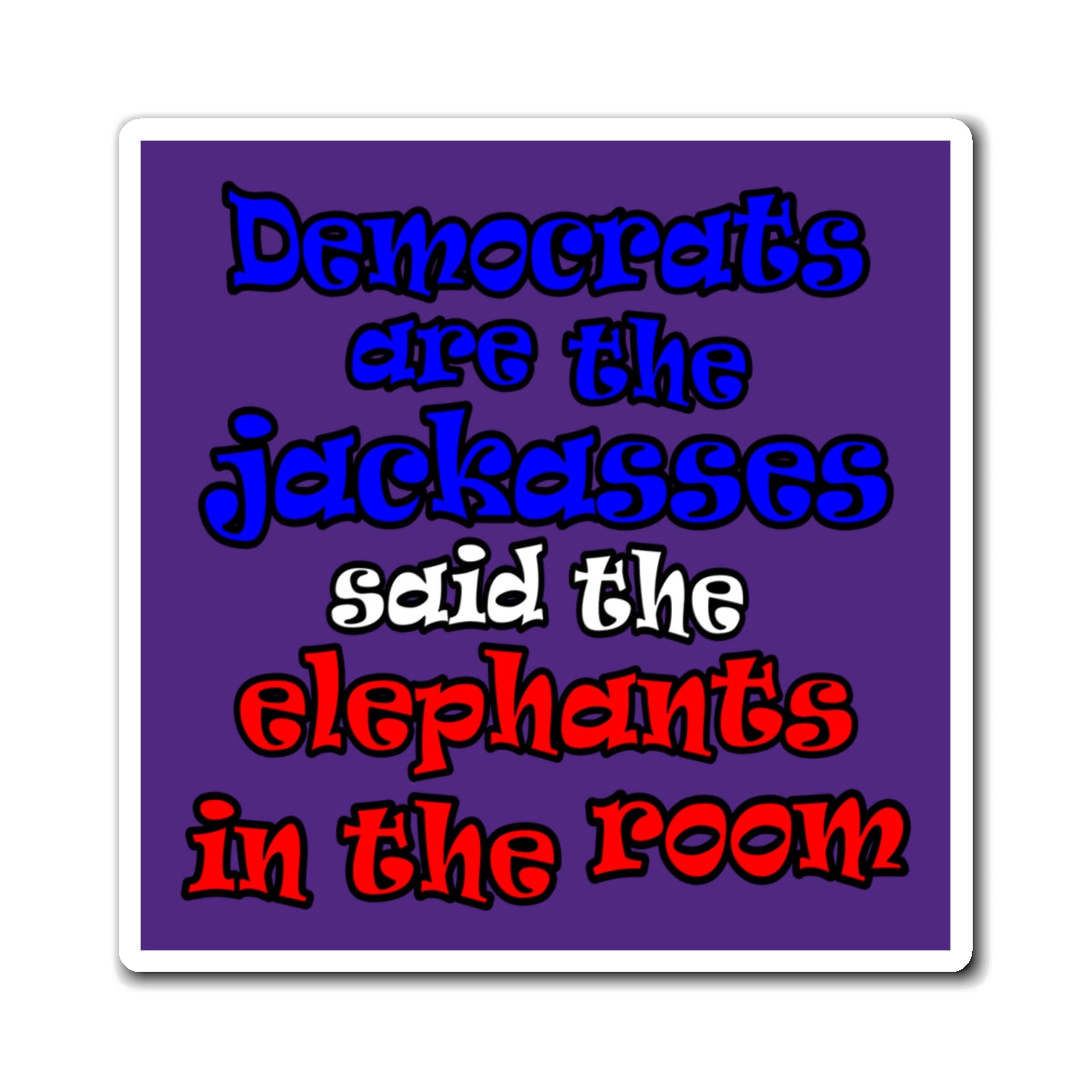 donkeys and elephants - Magnets - (purple)