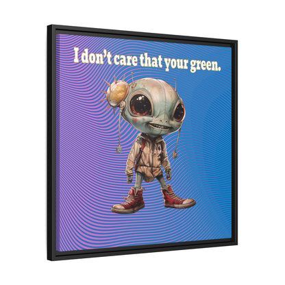 I don't care that your green - framed canvas art (light blue-purple wave)