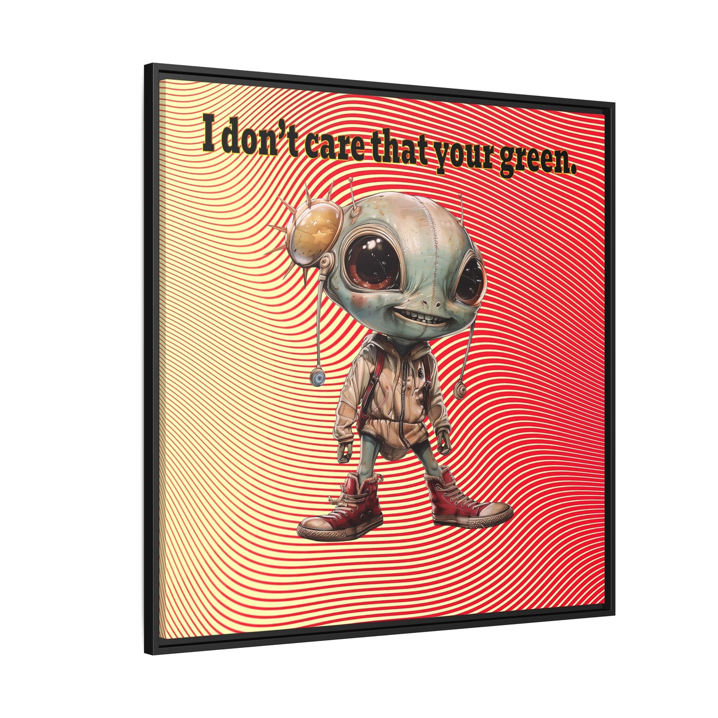 I don't care that your green - framed canvas art (yellow-orange wave)