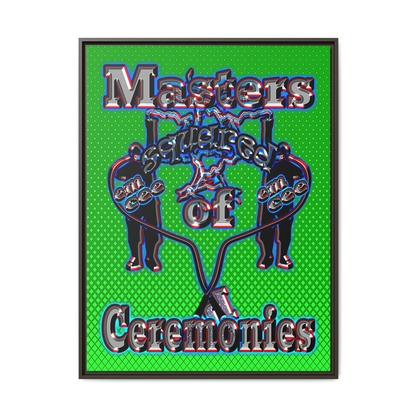 em cee squared - framed canvas art (logo green)