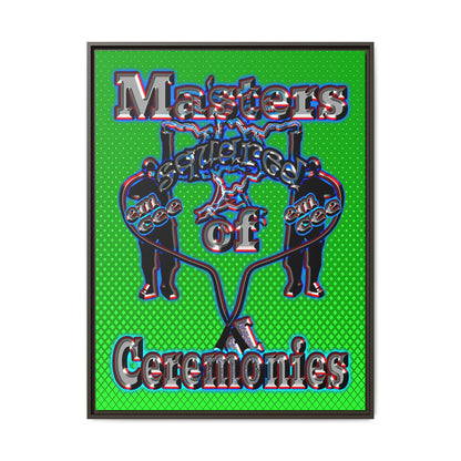 em cee squared - framed canvas art (logo green)