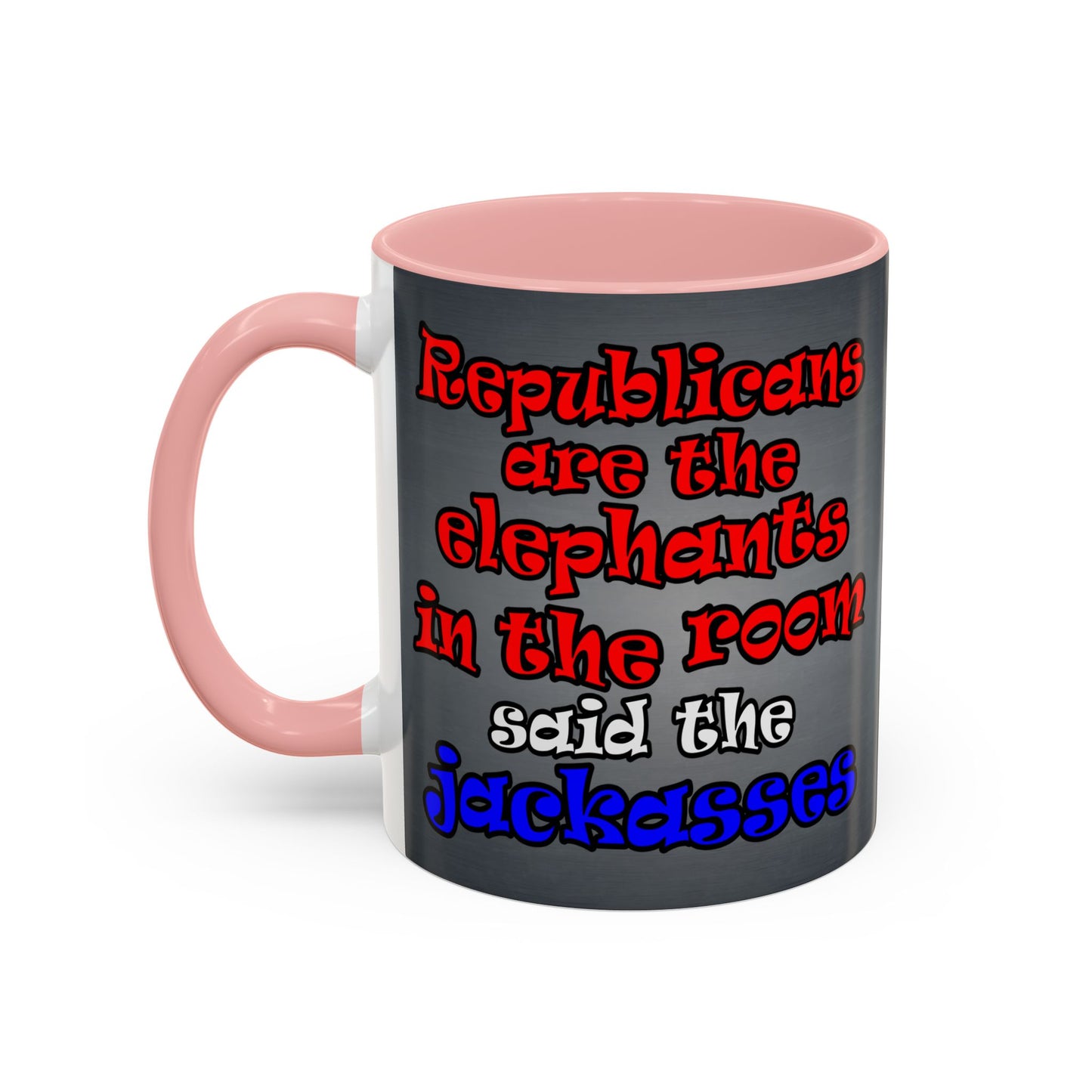 donkeys and elephants - Accent Mug (grey-light grey)