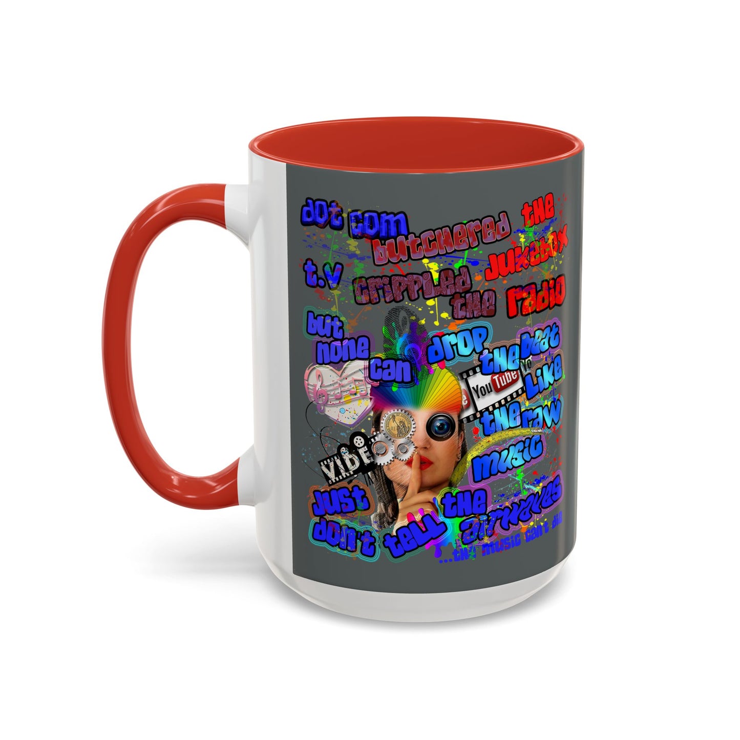 drop the beat - Accent Mug (dark grey)