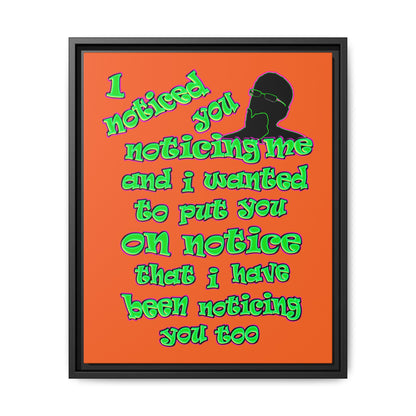 noticed you noticing - framed canvas art (orange)