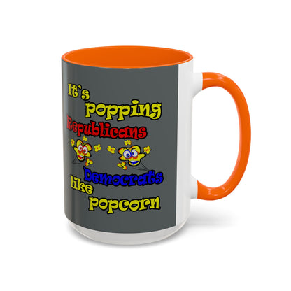 popping like popcorn - Accent Mug (dark grey)