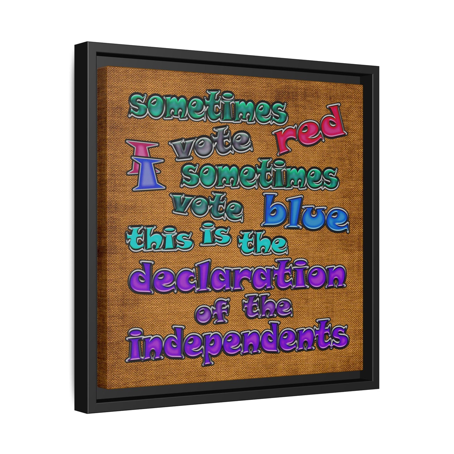 declaration of the independents - framed canvas art (brown papyrus)