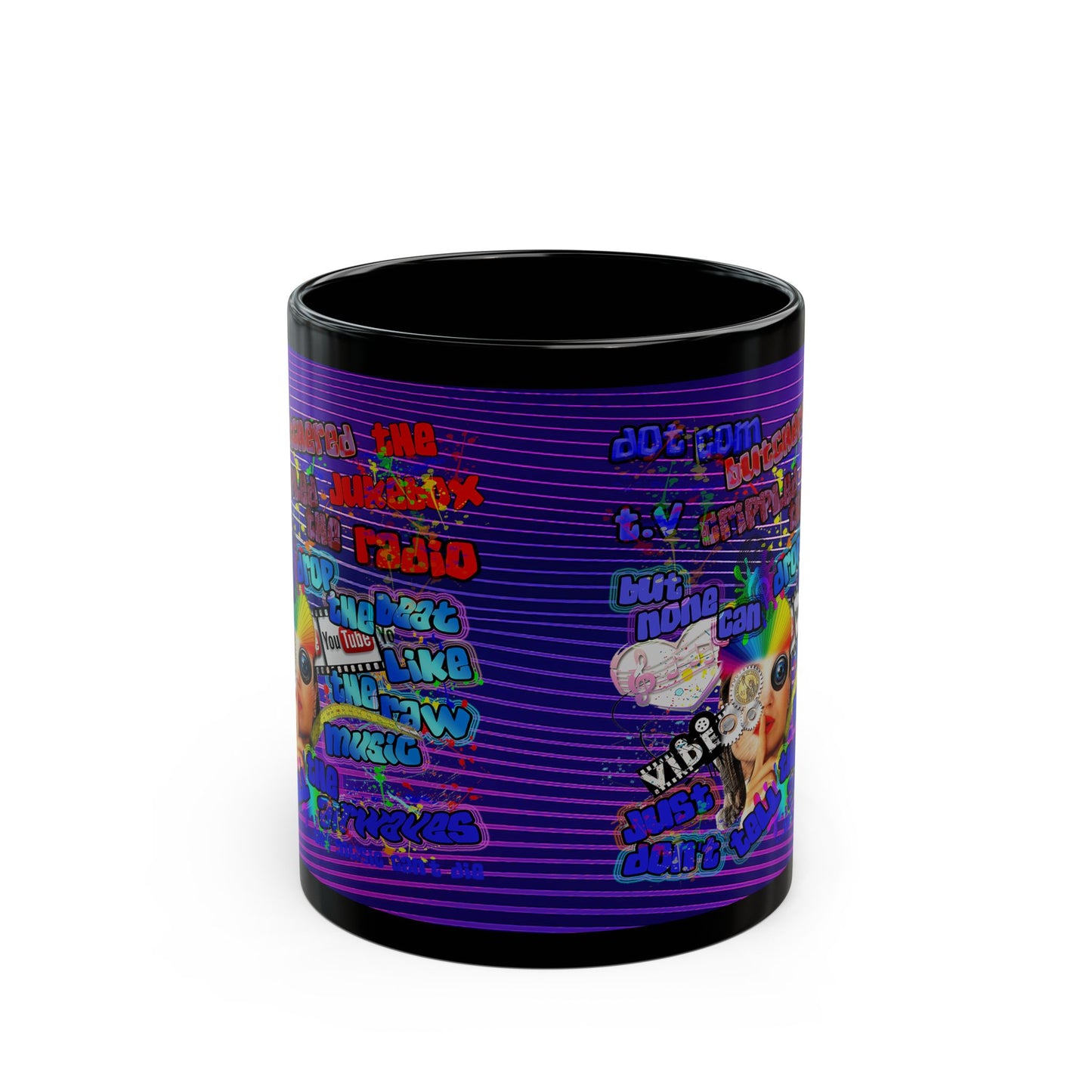 drop the beat - Black Mug (purple wave)