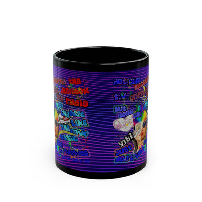 drop the beat - Black Mug (purple wave)