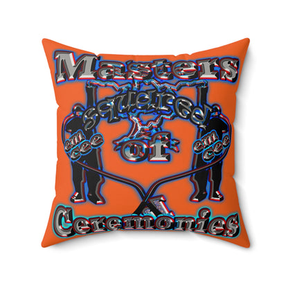 em cee squared - Faux Suede Square Pillow - (orange)