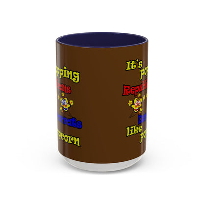 popping like popcorn - Accent Mug (brown)