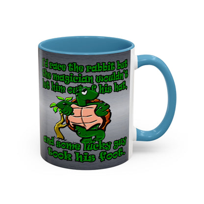 turtle race - Accent Mug (brushed nickel)