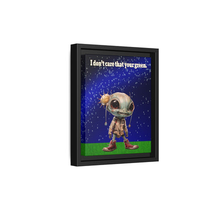 I don't care that your green - framed canvas art ('snoops' background)