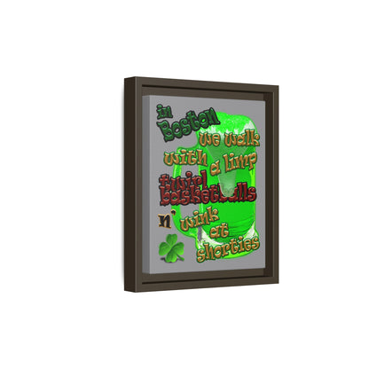 celtics logo - framed canvas art (grey)