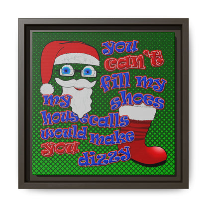 santa's shoes - framed canvas art (logo green)