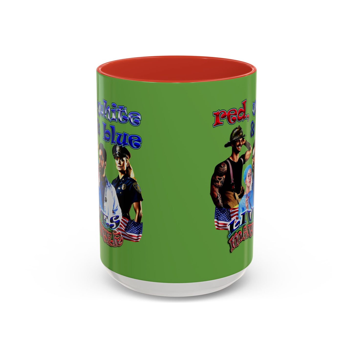 rw&b lives matter - Accent Mug (green)