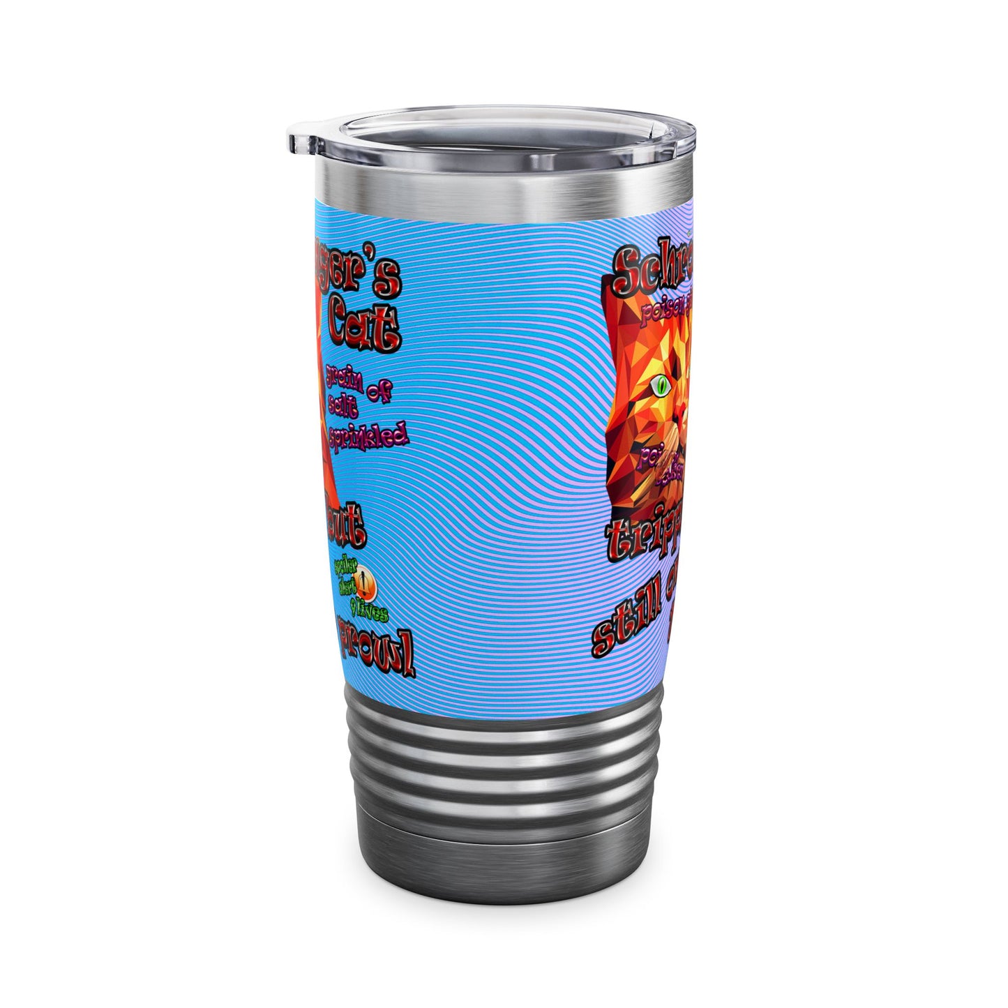 schrodinger's cat - Ringneck Tumbler, 20oz (light blue-purple wave)