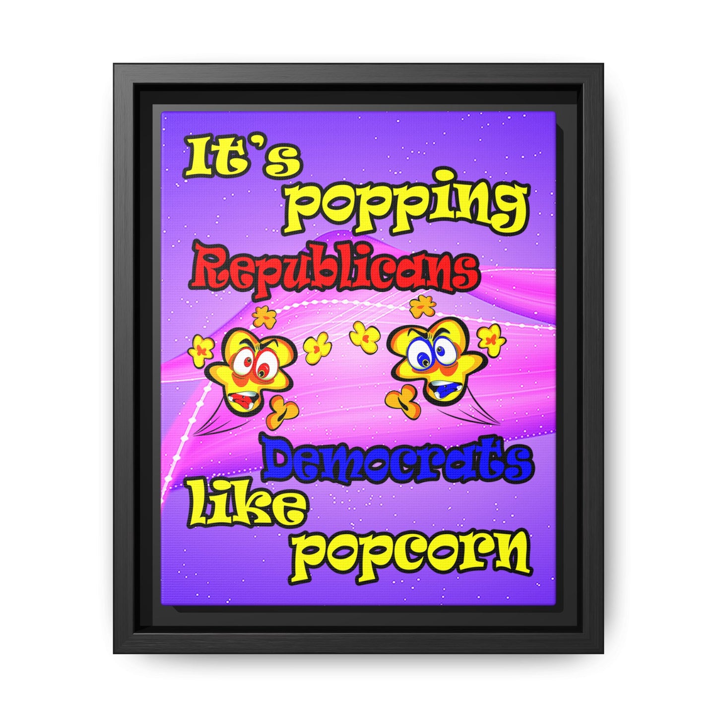 popping like popcorn - framed canvas art (purple-pink wave)