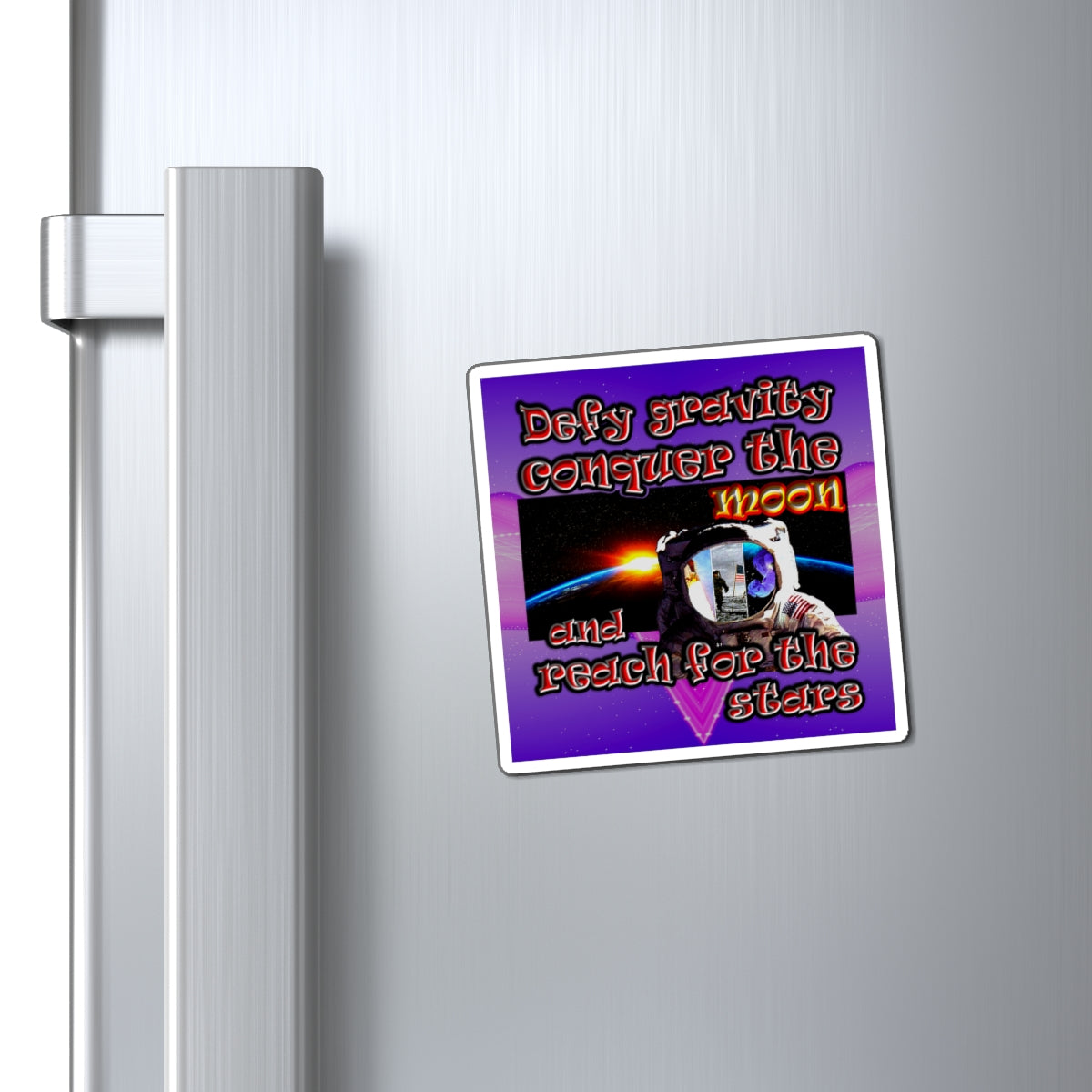 defy conquer reach - Magnets - (purple-pink wave)