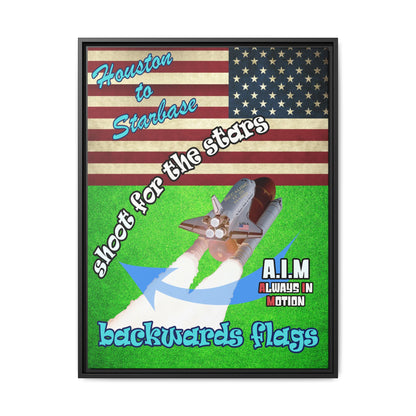 shoot for the stars - framed canvas art (green turf)
