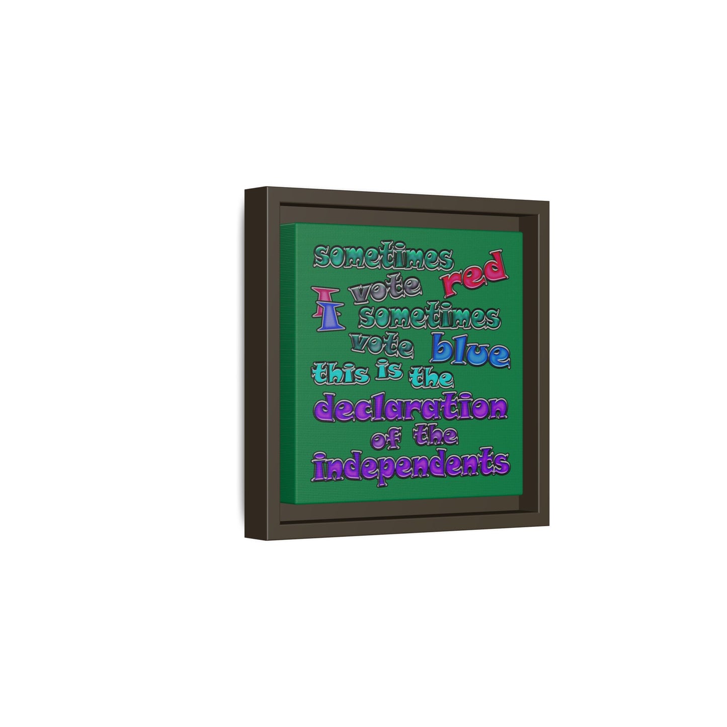 declaration of the independents - framed canvas art (dark green)