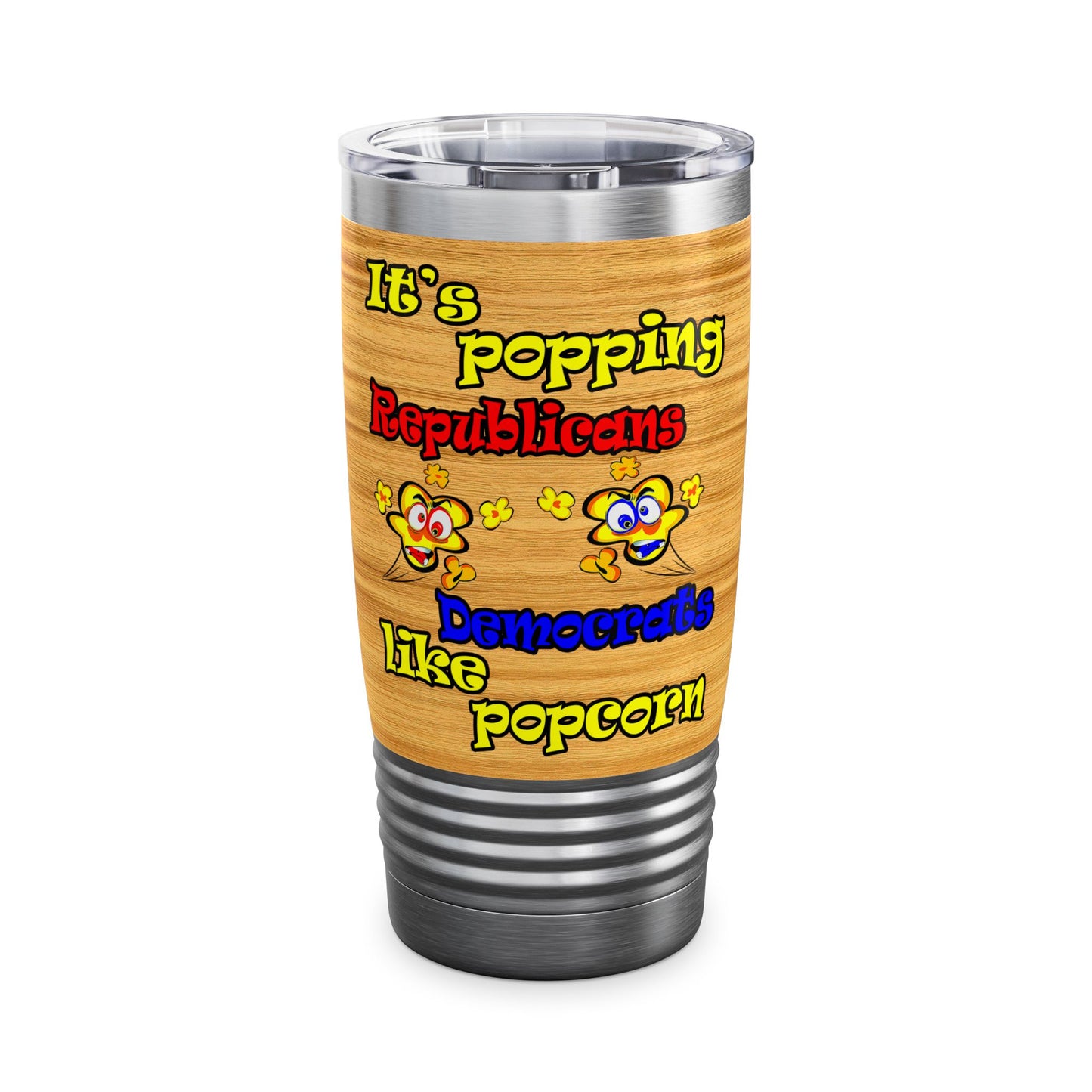 popping like popcorn - Ringneck Tumbler, 20oz (butterscotch wood finish)