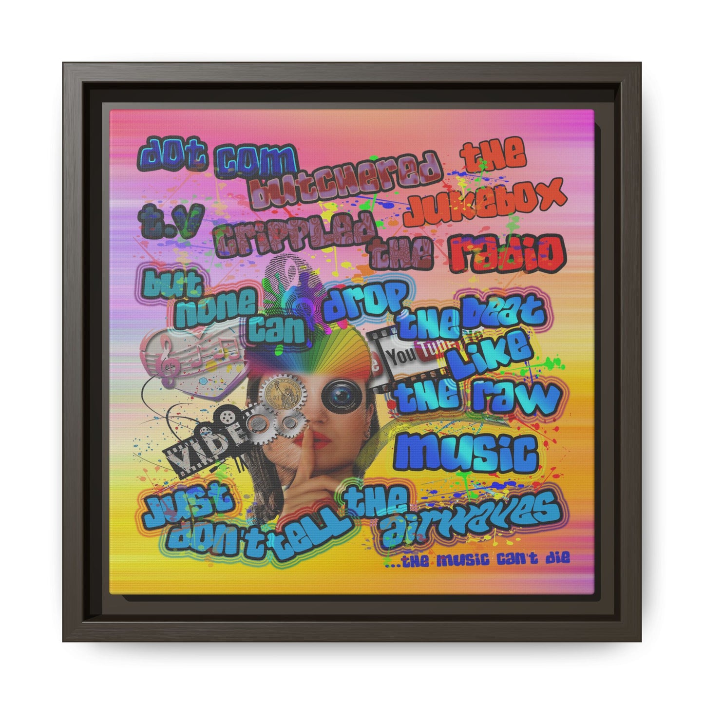 drop the beat - framed canvas art (color blur)