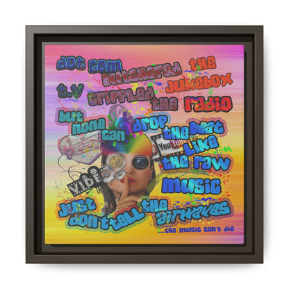 drop the beat - framed canvas art (color blur)