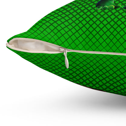 I don't care that your grey - Spun Polyester Square Pillow - (logo green)